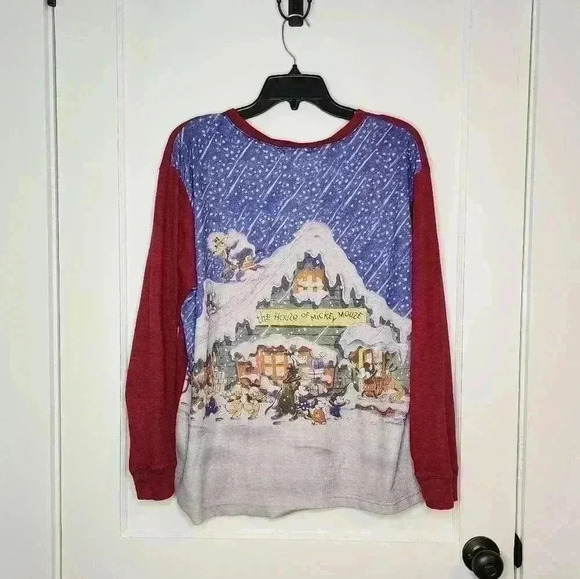 Disney Store Size Large House Of Mickey Mouse Henley Waffle Shirt Embroidery - Picture 2 of 8